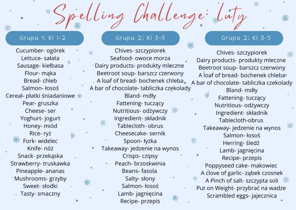 spelling challenge luty