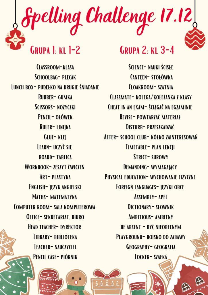 spelling challenge grudzien